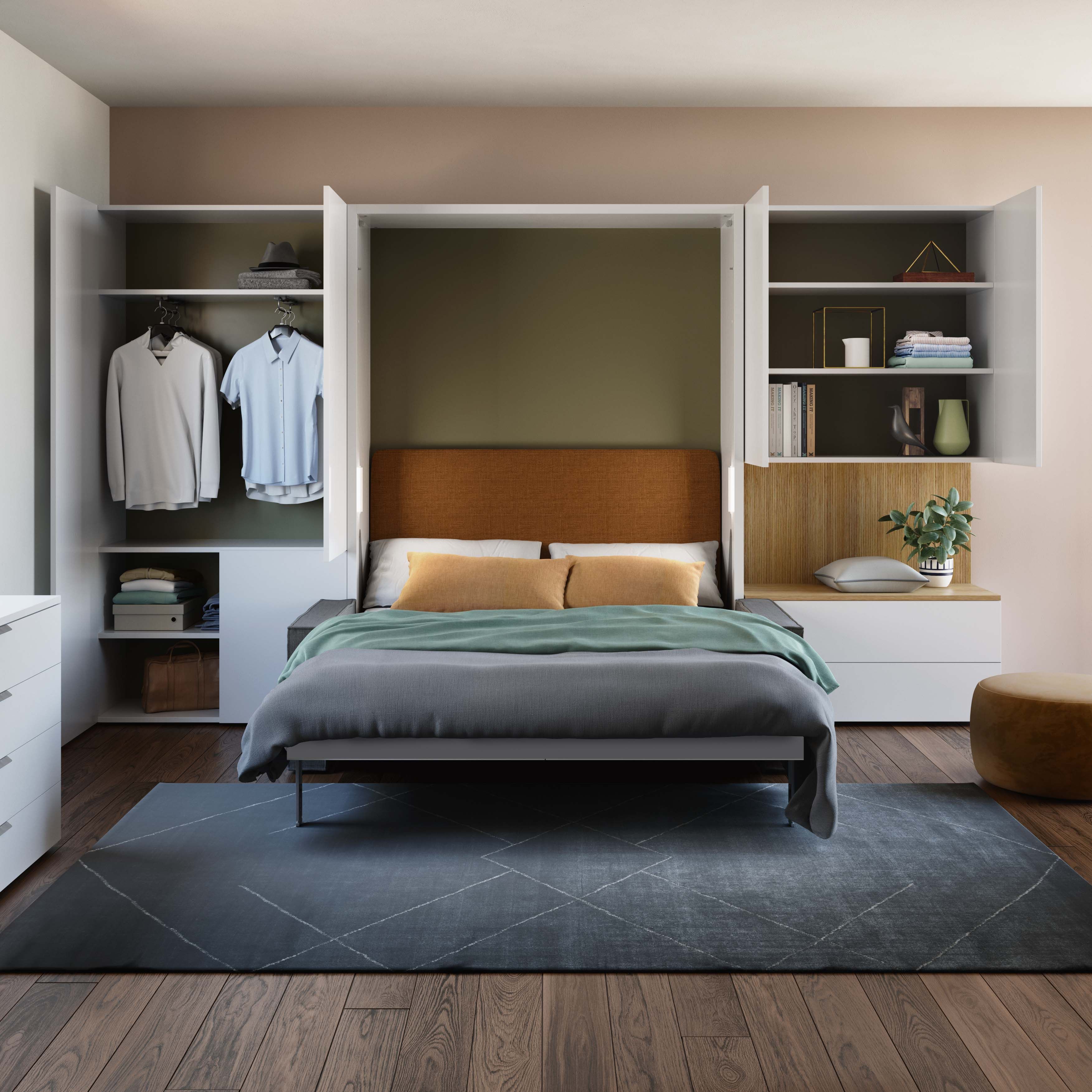 Wardrobe Armoire with Storage Shelves