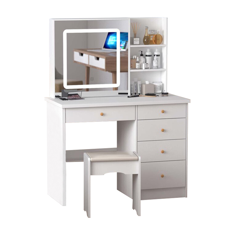 Vanity Desk with Mirror,  Vanity Chair, Dressing Table 